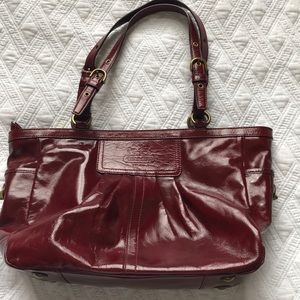 COACH burgundy tote bag